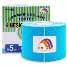 Temtex Tape Classic bandă elastică muschii si articulatiile culoare Blue 1 buc