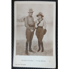 Carte Postala, Ronald Colman actor britanic 1891-1958 si Vilma Banky actrita maghiaro americana de film mut 1901-1991