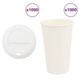 Cești de cafea din h&acirc;rtie cu capace 1000 buc 16 oz 400 ml