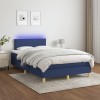 VidaXL Pat cu arcuri, saltea și LED, albastru, 120x200 cm, textil 3133547