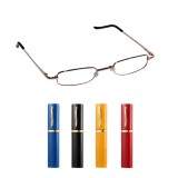 Ochelari Citit Unisex, Rama Aurie Metal, Toc Clips - Dioptrii +1.00 +2.00 +2.50