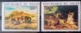 Niger 1973 arta pictura E.Delacroix picturi Leoaica si Tigru serie 2v. Neștampilata