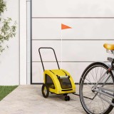 Remorcă de bicicletă animale companie galben textil oxford/fier