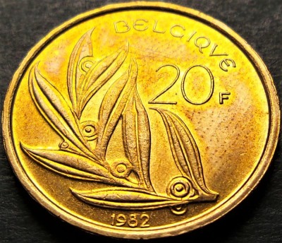 Moneda 20 FRANCI - BELGIA, anul 1982 * cod 1137 = A.UNC foto