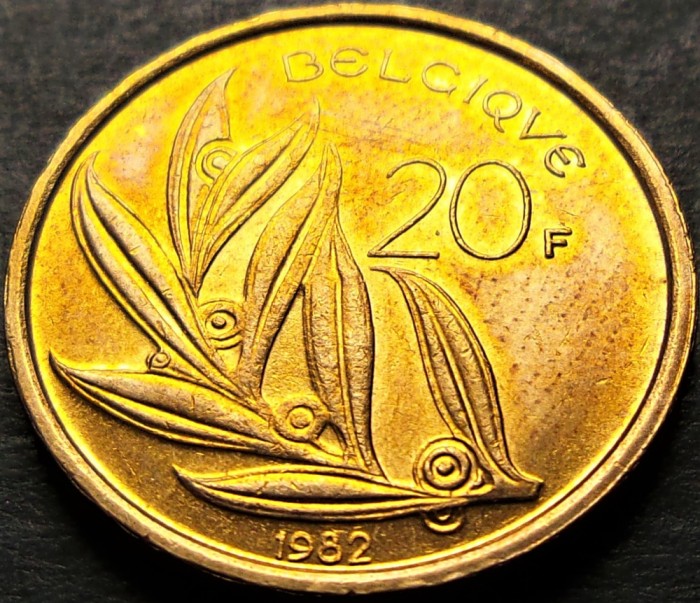Moneda 20 FRANCI - BELGIA, anul 1982 * cod 1137 = A.UNC