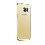 Husa Samsung Galaxy S7 Edge, Auriu, Oglinda, Silicon, Protectie Soc, Praf, Zgarieturi, Bumper