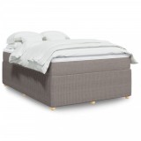 Pat Continental Gossi 140x200 cm, Gri Taupe, Textil, Box Spring cu Saltea &amp; Topper inclus