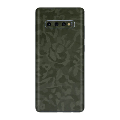 Set Folii Skin Acoperire 360 Compatibile cu Samsung Galaxy S10 (SET 2) - ApcGsm Wraps Camo Shadow Green foto