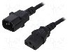 Cablu alimentare AC, 3m, 3 fire, culoare negru, IEC C13 mama, IEC C14 tata, QOLTEC - 53898