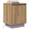 Gossi noptiera cu lumini led stejar artisan 38x34x50 cm