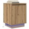 Gossi noptiera cu lumini led stejar artisan 38x34x50 cm