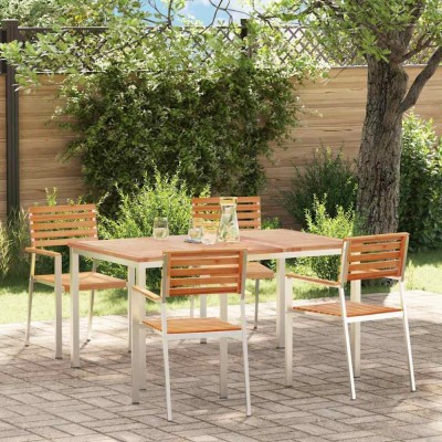 vidaXL Setdediningpentrugrădină 5 pcs Maro Lemn de tec masiv 3334783 foto