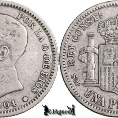 1904 SM-V, 1 Peseta - Alfonso al XIII-lea - Regatul Spaniei | KM 721