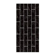 Set 5 placi tapet autoadeziv, din spuma, lavabil, dimensiuni 30x60cm, model marmura, negru