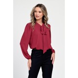 Bluza Dama, Rosu burgundy, Eleganta, cu Funda V306 - S