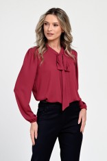 Bluza Dama, Rosu burgundy, Eleganta, cu Funda V306 - L