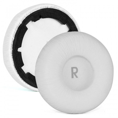 Set 2 bureti TXE pentru casti JBL Tune 600 / T600BTNC / 660 / 660NC / T660NC, Alb, Spuma cu memorie, Piele ecologica creponata foto