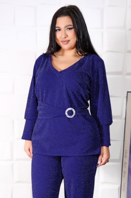 Bluza Eleganta Lurex BleumarinMarimea foto