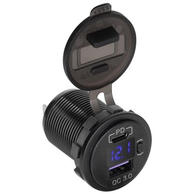 Mufa montaj incarcare USB PD Type C si USB QC 3.0 48W PEIYING PY-CHR0006 foto