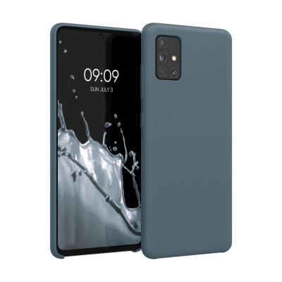 Husa Kwmobile pentru Samsung Galaxy A51, Silicon, Albastru, 51197.202 foto