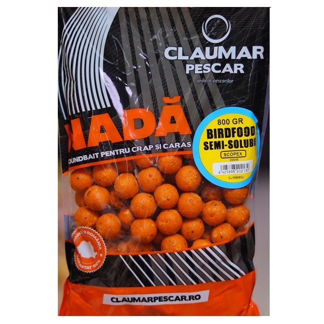 Boilies Claumar Birdfood Semi-Solubil Scopex 20mm 800Gr