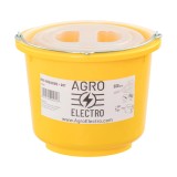 Izolator Inelar Kerbl 300 buc. cu Holtsurub Galvanizat, UV Rezistent, Inel Plastic pentru Banda 10mm/Fir 6mm, Include Dispozitiv Infiletare