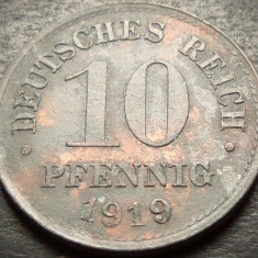 Moneda istorica 10 PFENNIG - GERMANIA / IMPERIUL GERMAN, anul 1919 *cod 4392