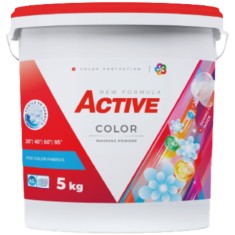 Detergent pudra pentru rufe colorate Active, galeata 5kg, 65 spalari foto