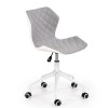 Scaun birou copii HM Matrix 3, stofa piele ecologica, inaltime reglabila, rotire 360 , roti pivotante, 100 kg, gri alb