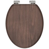 SCH&Uuml;TTE Scaun de toaletă cu &icirc;nchidere silențioasă DARK WOOD, MDF