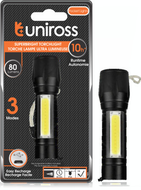 Lanterna mini cu 2 LED cu incarcare USB - Uniross foto