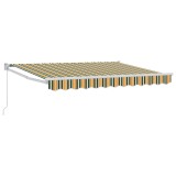 vidaXL Copertină retractabilă manuală Verde și galben 3,5 x 2 m 3418921