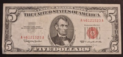 America 5 Dolari 1963 seria A46121523A foto