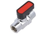 Supapă cu bilă alamă nichelată, 20 bar, R 1/8"