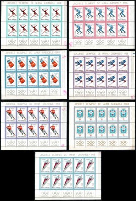 Romania 1967, LP 657 b, Olimpiada Iarna Grenoble, coli mici de 10, MNH! RARE!!! foto