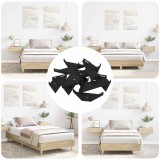 vidaXL Bracket de Colț 12 pcs Negru 138,5 x 50,5 x 16 mm Fier 864823