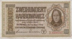 UCRAINA 200 KARBOWANEZ 1942 VF