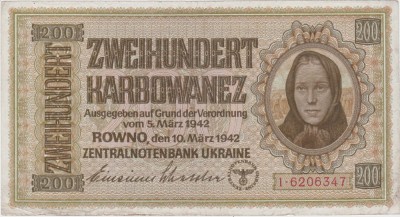 UCRAINA 200 KARBOWANEZ 1942 VF foto