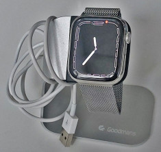 Apple Watch 7, GPS + Cellular, 45mm Silver Stainless PENTRU PIESE foto