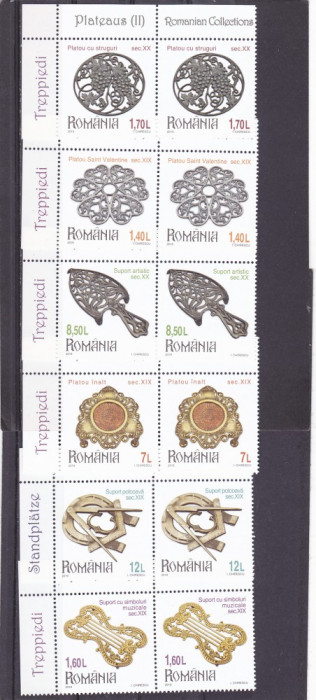 PLATOURI II,2018,SERIE IN PERECHE CU MARGINE,MNH **,ROMANIA.