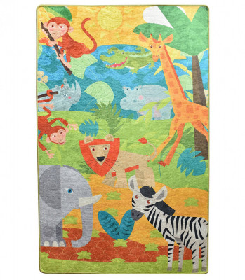 Covor pentru copii Animals, Multicolor, 100x160 cm foto