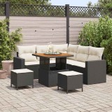 Cumpara ieftin Set de canapele pentru gradina 9 buc. 6-Locuri Negru si Crem