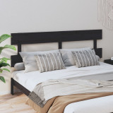 Tăblie de pat, negru, 184x3x81 cm, lemn masiv de pin, vidaXL