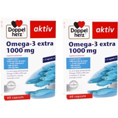 Pachet Omega-3 Extra 1000mg Aktiv 60cps + 60cps