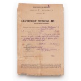 Arhitect - George Matei Cantacuzino, certificat medical, 1917