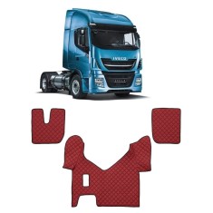 Set covorase piele ecologica truck IVECO STRALIS (2013-2022) ROSU