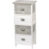 Cumpara ieftin Corp Mobilier Bicolor Cu 4 Sertare 86&times;27,5&times;37,5 Cm &ndash; Alb/Gri | Mobilier Depozitare Baie