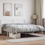 Gossi cadru de pat metalic cu tablie, alb, 120x190 cm