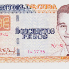 Bancnota Cuba 200 Pesos 2022 - P130 UNC