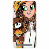 Husa silicon pentru Xiaomi Redmi 4A, Girl With Little Bear